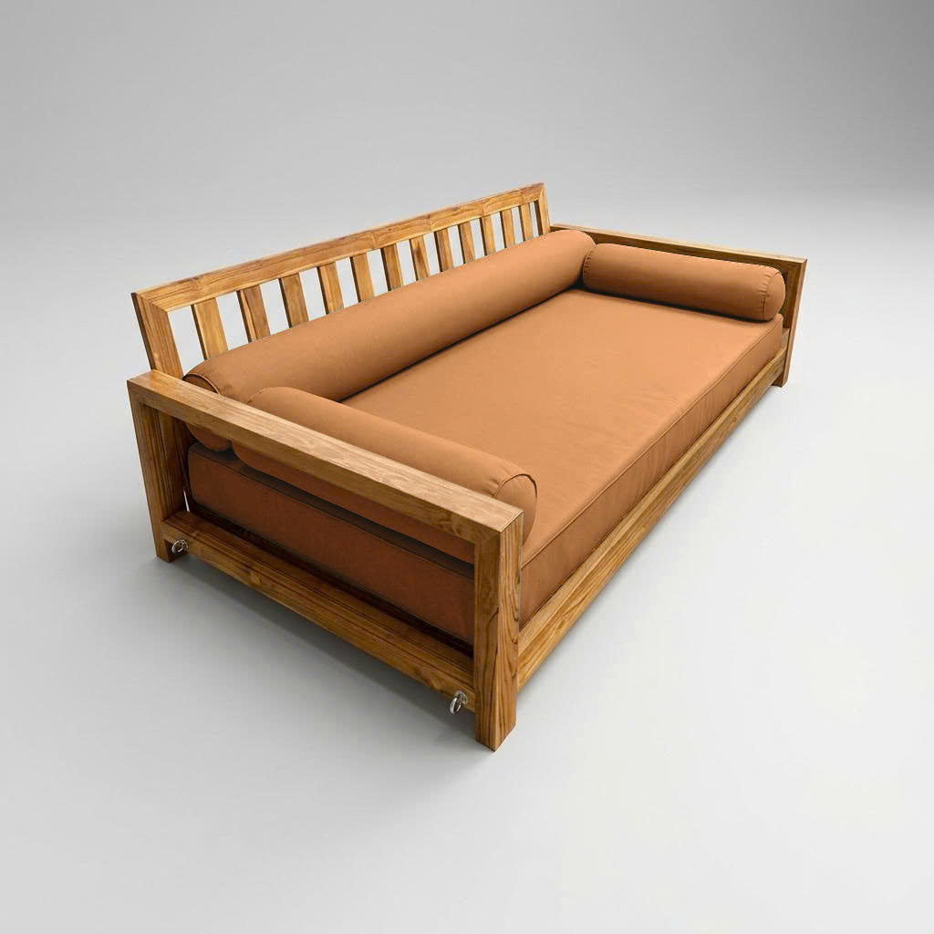 Style6 Twin-XL Size 4PC Pipe Trim Outdoor Daybed Mattress Cushion Bolster Pillow Slip Cover COMPLETE SET AD104