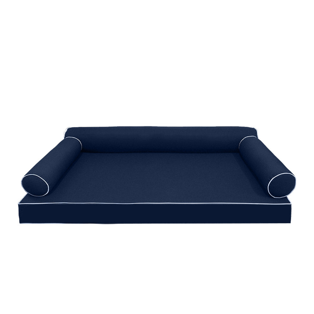 STYLE 6 - Mattress & Bolster Pillow for Outdoor Indoor Daybed Porch Swing Bed Queen Size | COVERS ONLY |