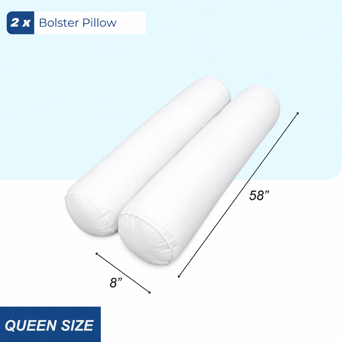 STYLE 5 Bolster Pillow Polyester Fiberfill Inserts for Outdoor Indoor Daybed Porch Swing Bed | INSERT ONLY |