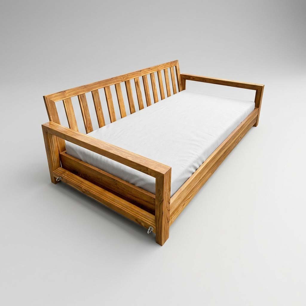 Outdoor Foam Daybed Mattress High Density 1.8 PCF Medium Firm For Patio Daybed Porch Swing Bed, 6" Thickness