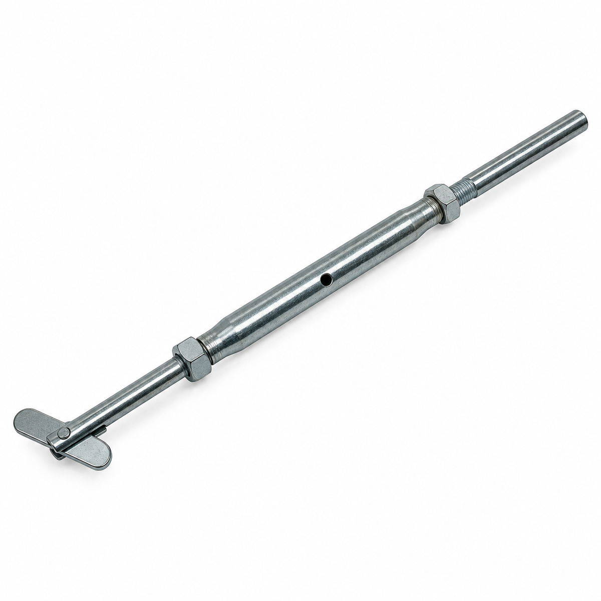 4 Pc Set T316 Stainless Steel 1/4" Threaded Drop Pin and Hand Swage Stud Turnbuckle for Cable, Wire Rope Railing Tensioner