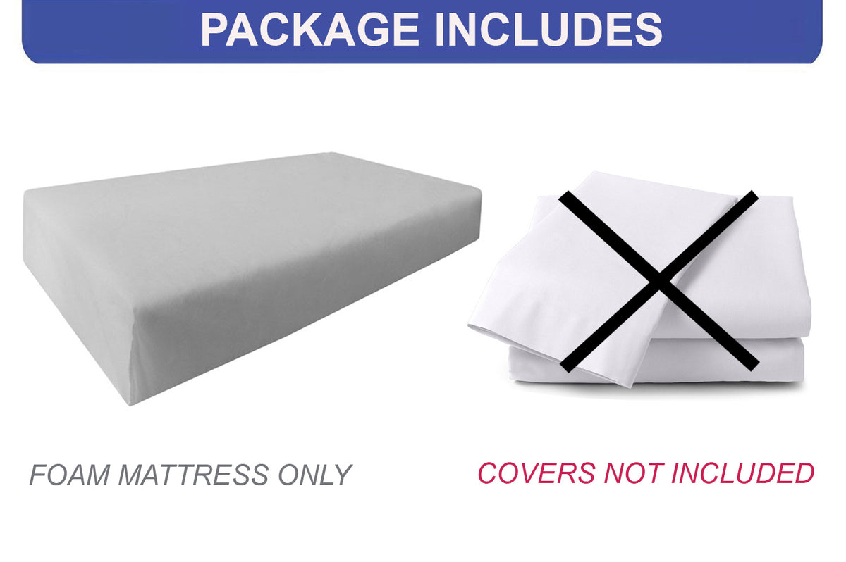 Rectangular foam cushion insert for daybed mattress, white