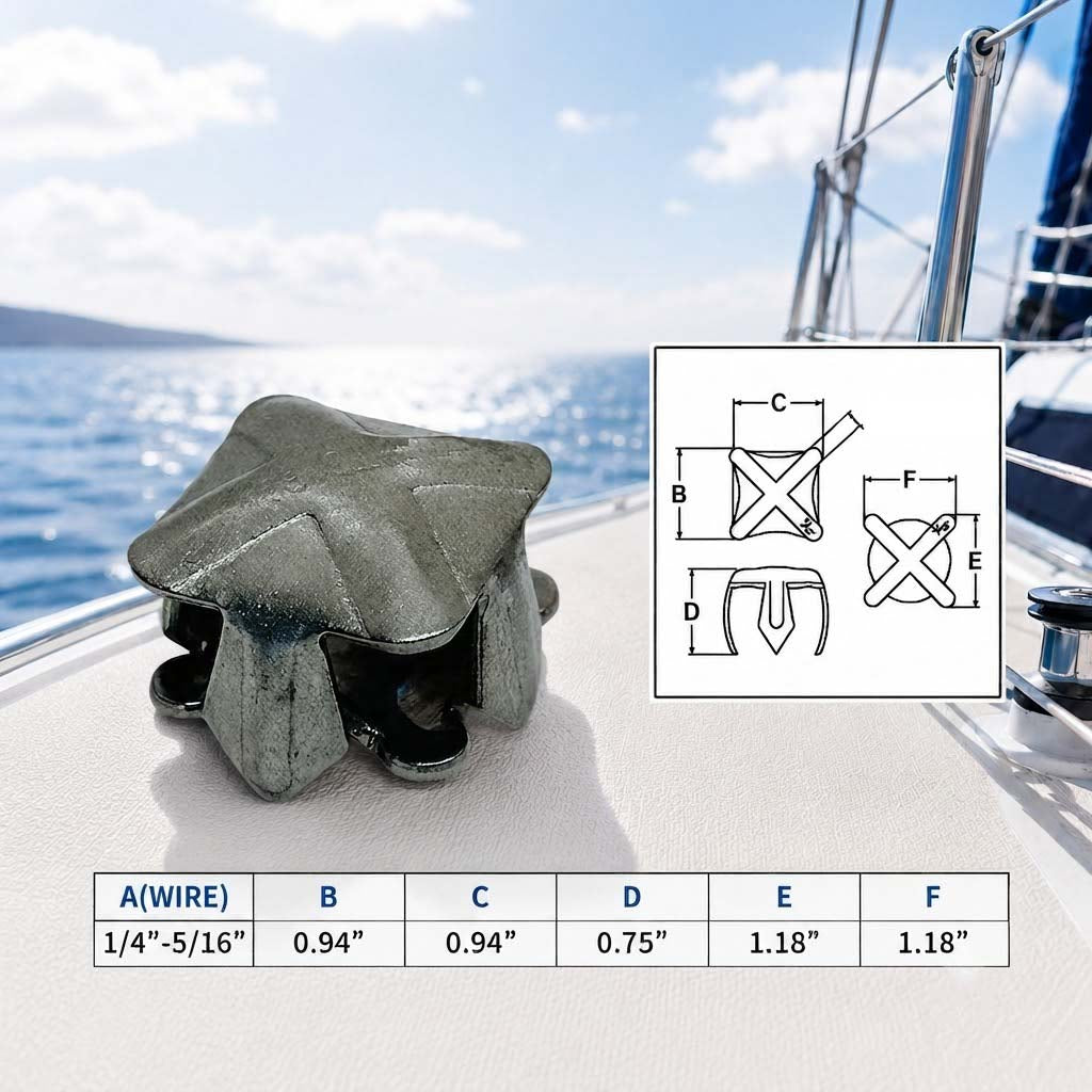 4 Pc Set Marine T316 Stainless Steel Wire Net Clip, Steel Wire Rope Clip for Cable Netting, Rigging, Railing, and Outdoor Use