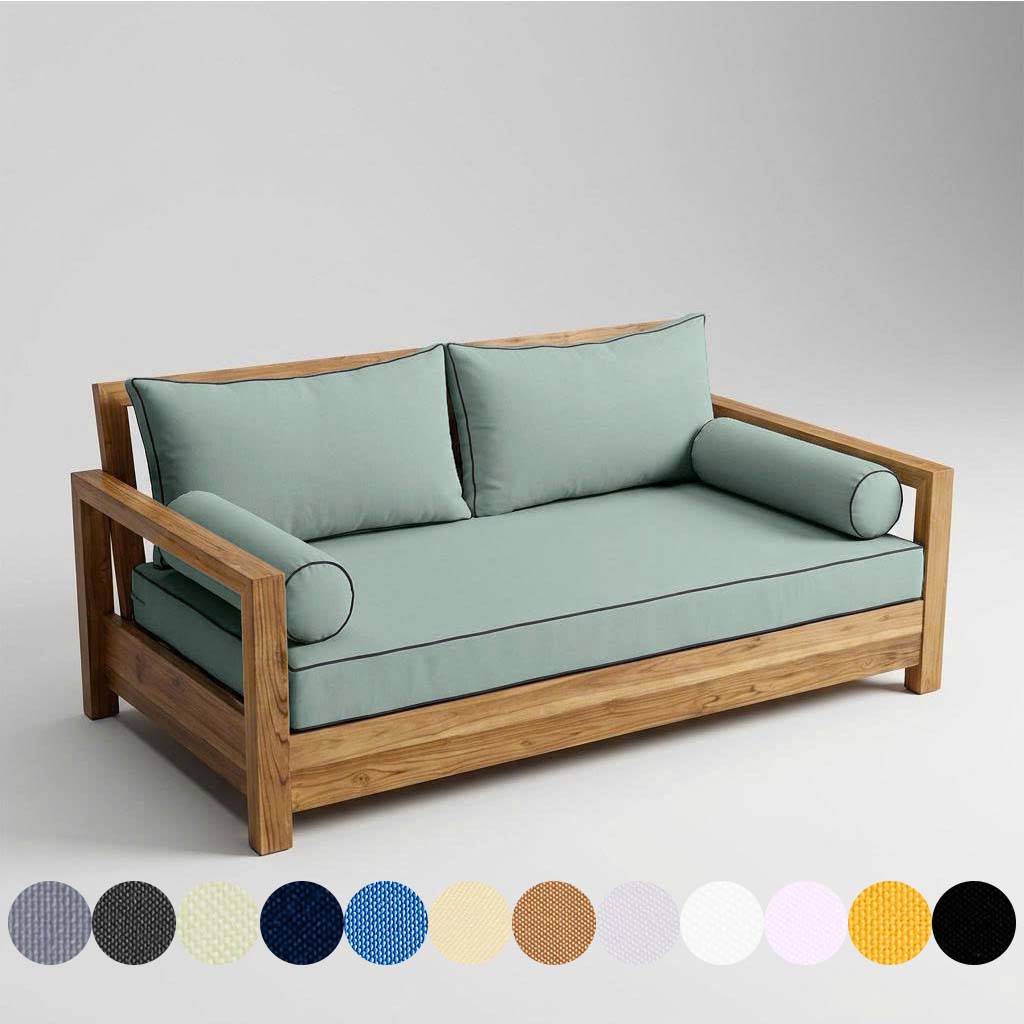 STYLE 2 - Mattress & Pillow Bolster Cushion for Outdoor Indoor Daybed Porch Swing Bed Twin Size | COVERS ONLY |