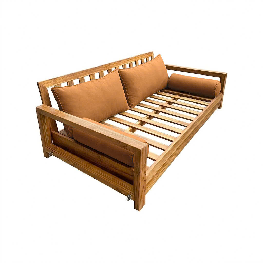 STYLE 2 Pillow & Bolster Cushion for Outdoor Indoor Daybed Porch Swing Bed Queen Size | COVERS ONLY |