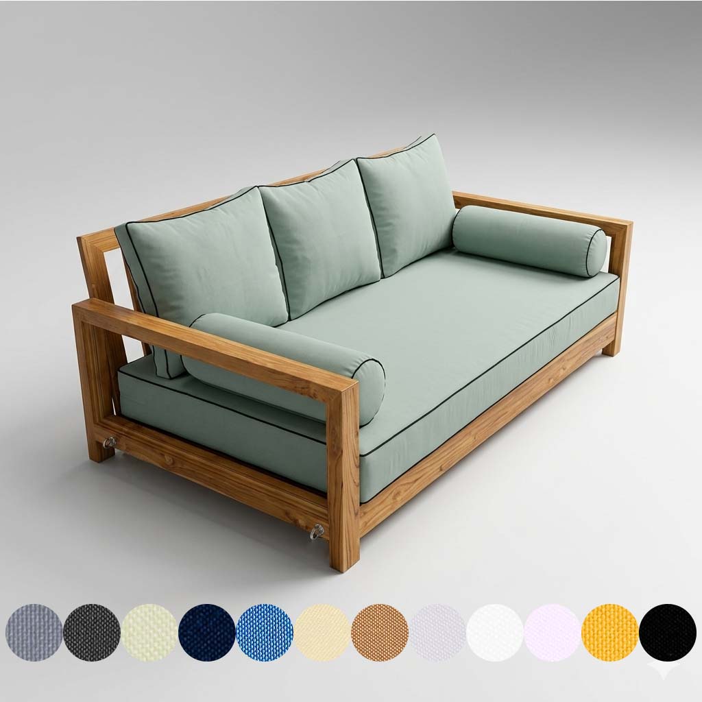 STYLE 3 - Mattress & Pillow Bolster Cushion for Outdoor Indoor Daybed Porch Swing Bed Twin Size | COVERS ONLY |