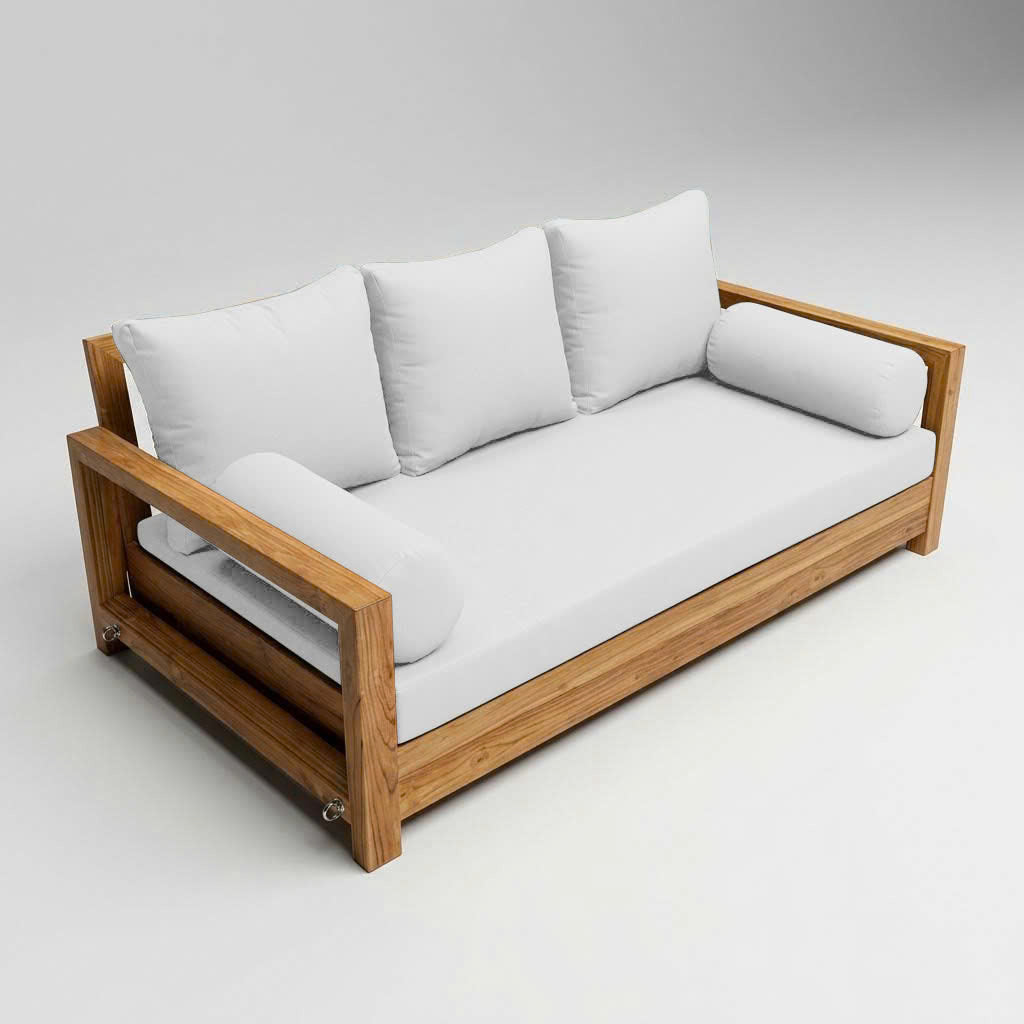 STYLE 3 - Mattress & Pillow Bolster Cushion for Outdoor Indoor Daybed Porch Swing Bed Knife Edge Twin Size AD106 | COVERS ONLY |