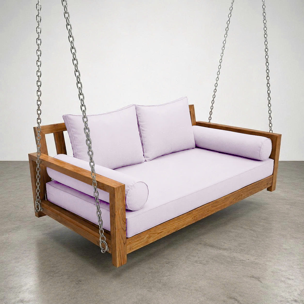 Style1 Complete Set Twin Size Wood Patio Sofa Daybed + Cushion Inserts + Covers