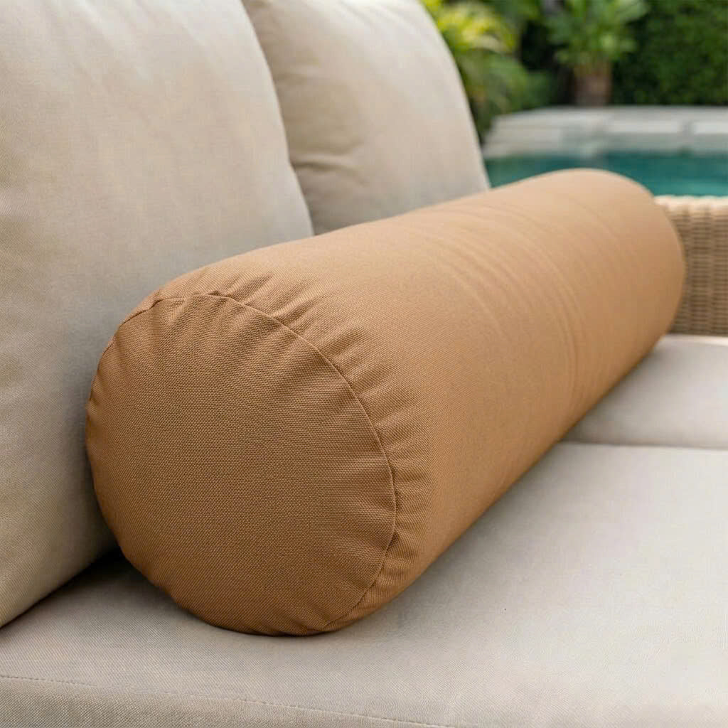 Large Size 26"x6" Outdoor Bolster Pillow Water Repellent Decorative Bolster Pillow Insert and Cover for Porch Swing Couch Sofa Cushion Patio Furniture