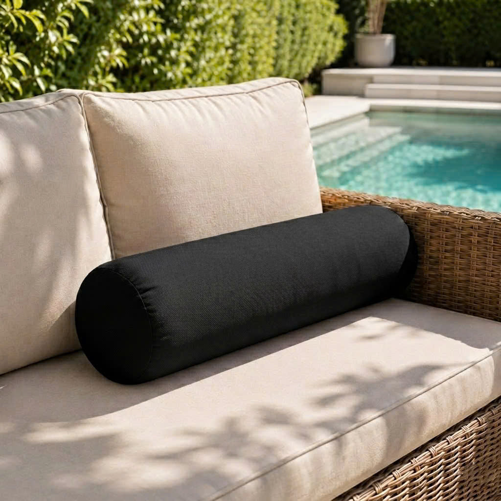 Large Size 26"x6" Outdoor Bolster Pillow Water Repellent Decorative Bolster Pillow Insert and Cover for Porch Swing Couch Sofa Cushion Patio Furniture