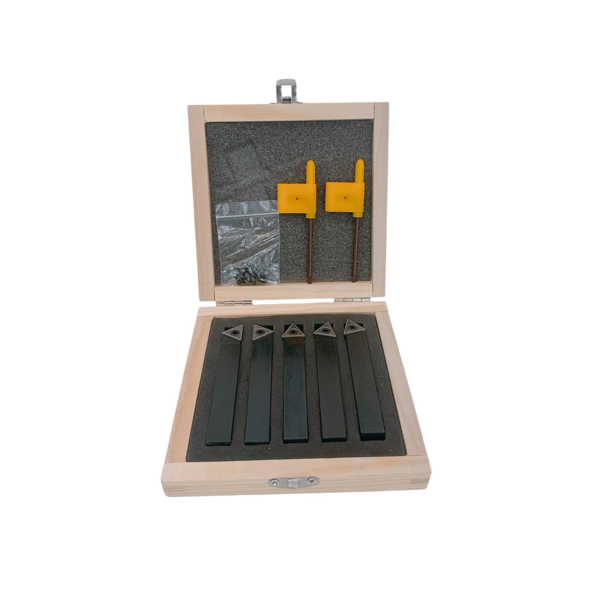 5 PC 1/2'' Indexable Carbide Insert Lathe Turning Tool Bit + 10 Pc Tips COMBO