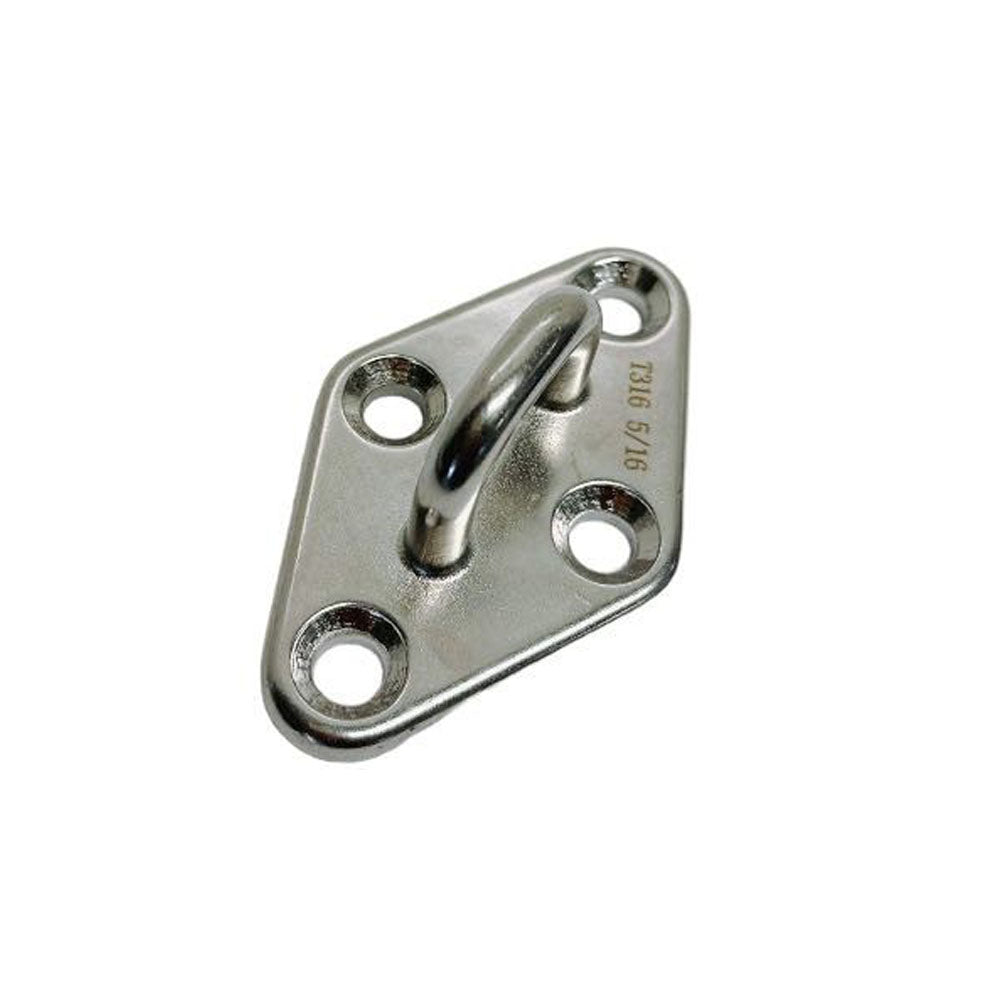 4 Pc Marine Boat Stainless Steel 5/16" Diamond Pad Eye Welded SS316 Eye Pad Lift