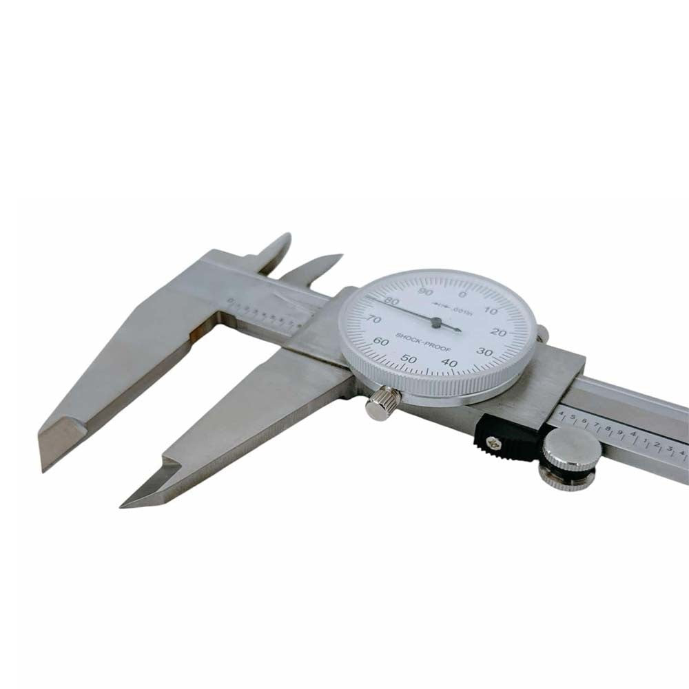 12" Stainless Steel Dial Caliper, 4 Way Shockproof Precision Measuring Tool, 0.001" Graduation Micrometer Gauge Ruler