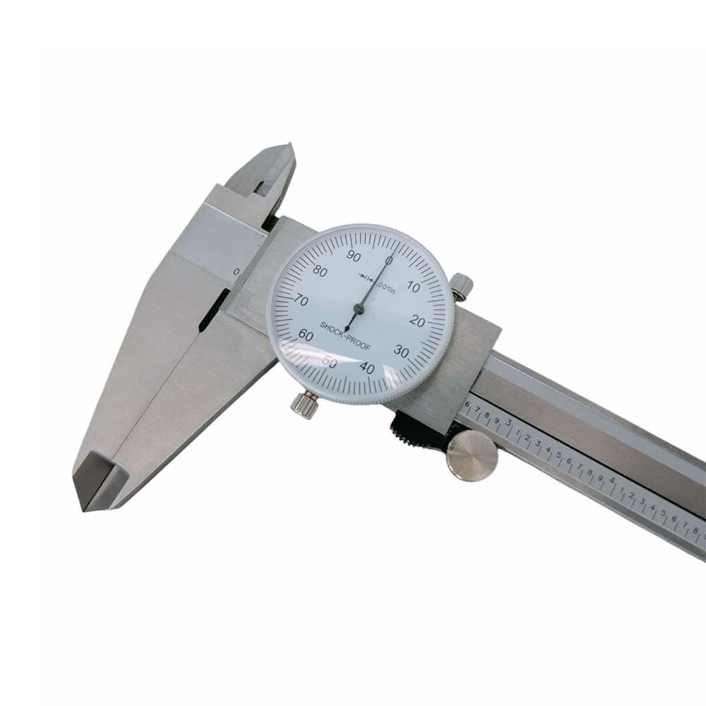 12" Stainless Steel Dial Caliper, 4 Way Shockproof Precision Measuring Tool, 0.001" Graduation Micrometer Gauge Ruler