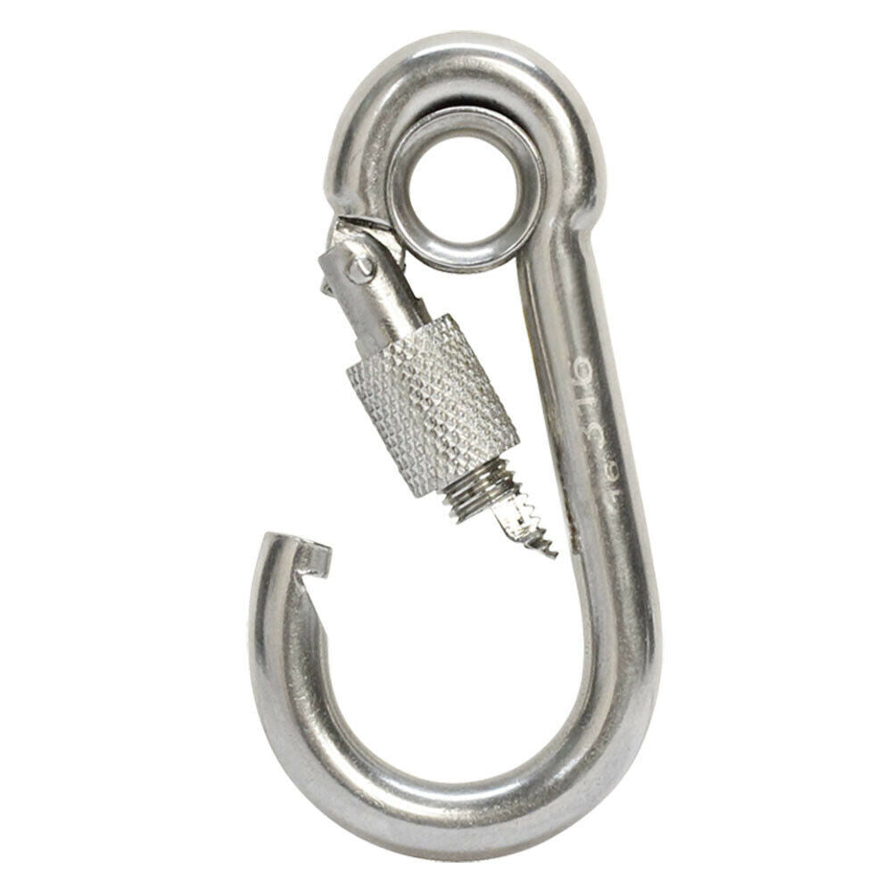 400 LB Cap 5 PC 5/16" Marine Stainless Steel Spring Snap Hook w- Eyelet & Screw
