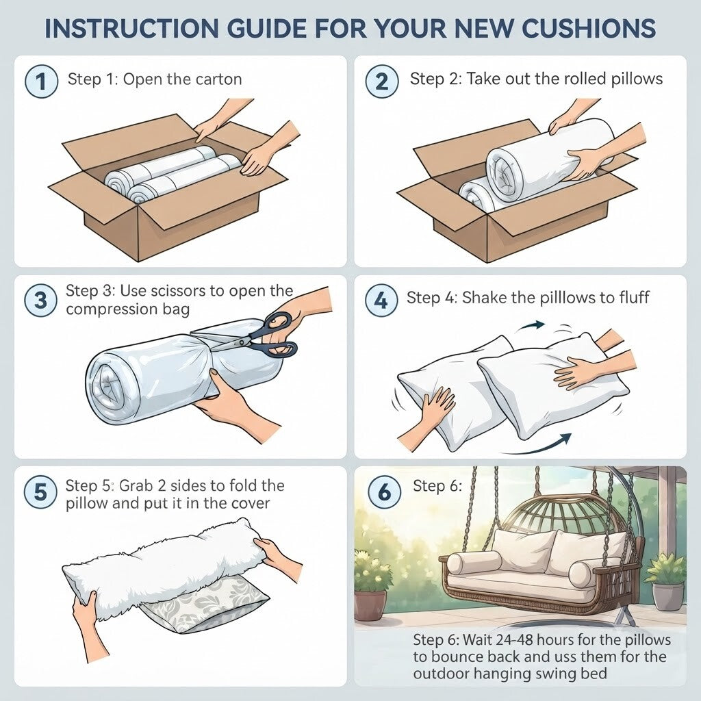 STYLE 1 Twin Size Mattress Foam, Pillow & Bolster Cushion Polyester Fiberfill Inserts for Outdoor Indoor Daybed Porch Swing Bed | INSERT ONLY |