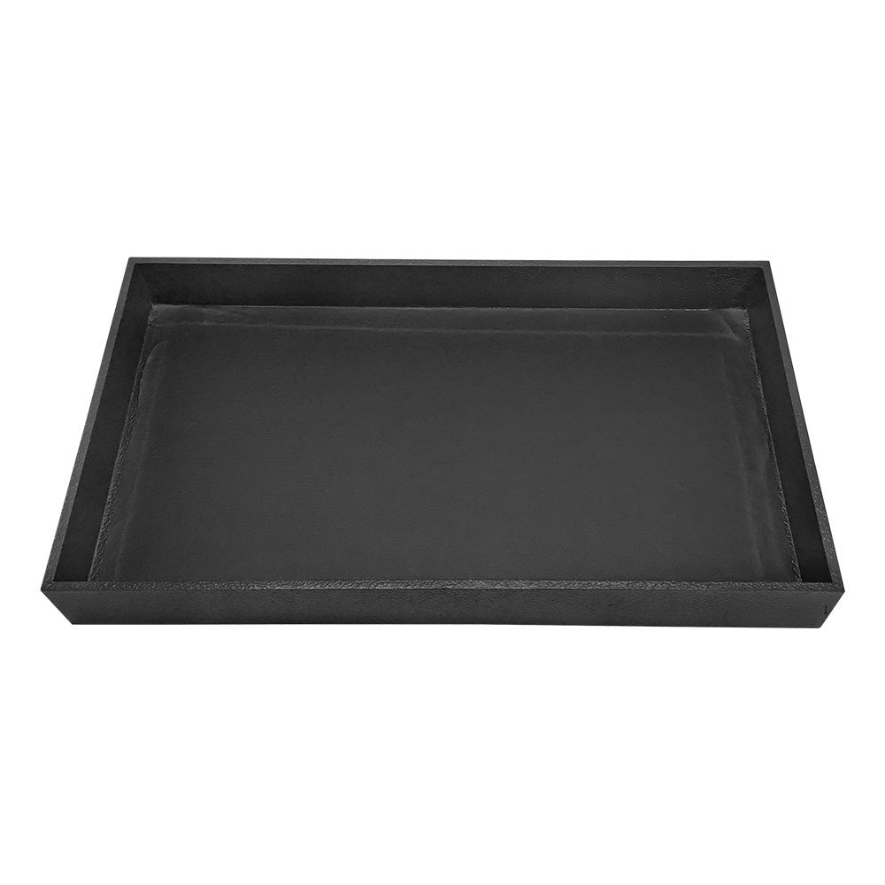 1-1/2" Deep Black Stackable Jewelry Tray Organizer Display Showcase