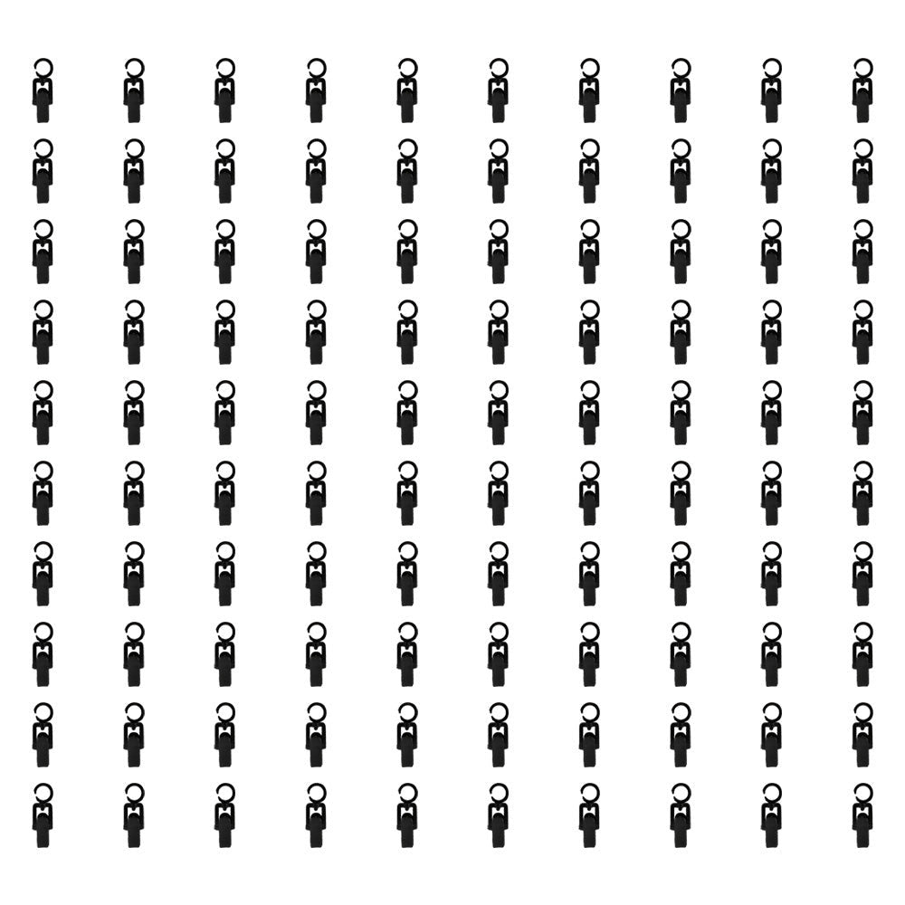 100 PCS BLACK Plastic Swivel LAUNDRY HOOK-CLIPS Clothes Pin Display Store Fixture