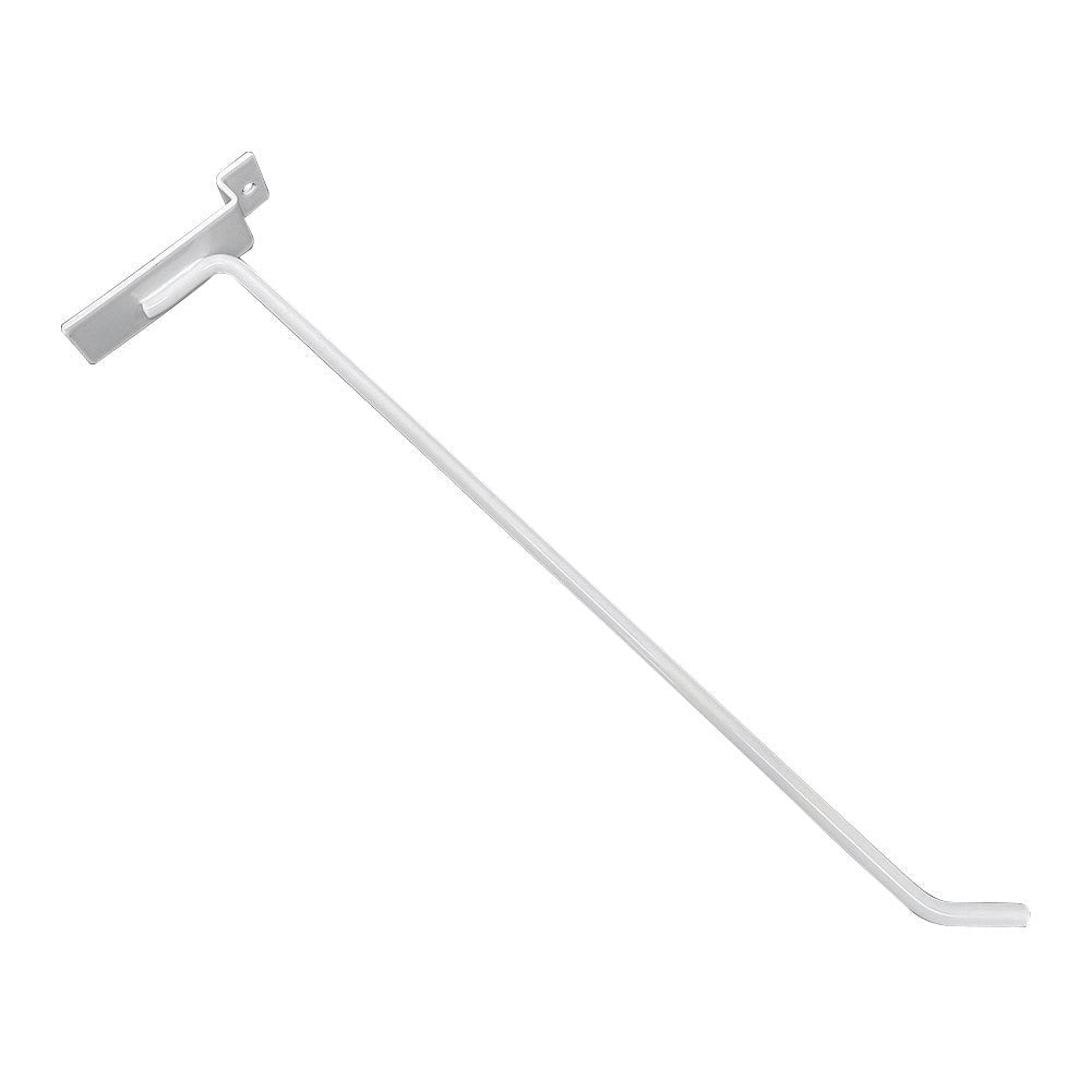 2 Pc 12'' Gloss White Slatwall Hook Hooks Retail Display Wire Metal Hanger