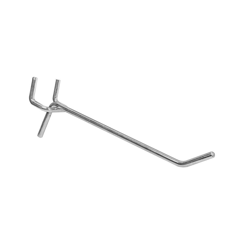 20 PC Peg Board 6" Long Shelving Hooks 1/8" Thick Pegboard Zinc Steel Wire Wall Panel Board Display