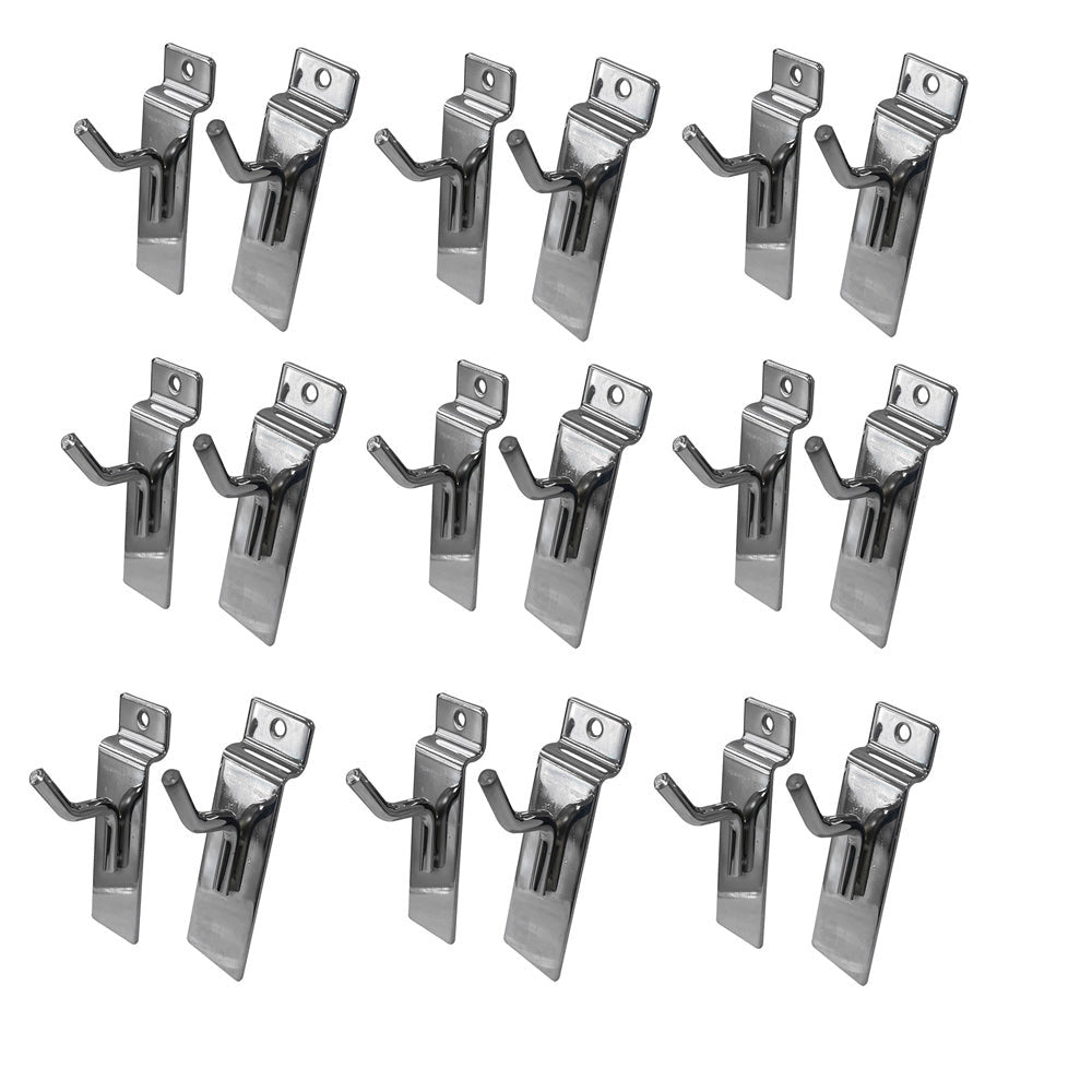 25 Pcs 1'' Chrome Slatwall Hook Hooks Retail Display Wire Metal Hanger
