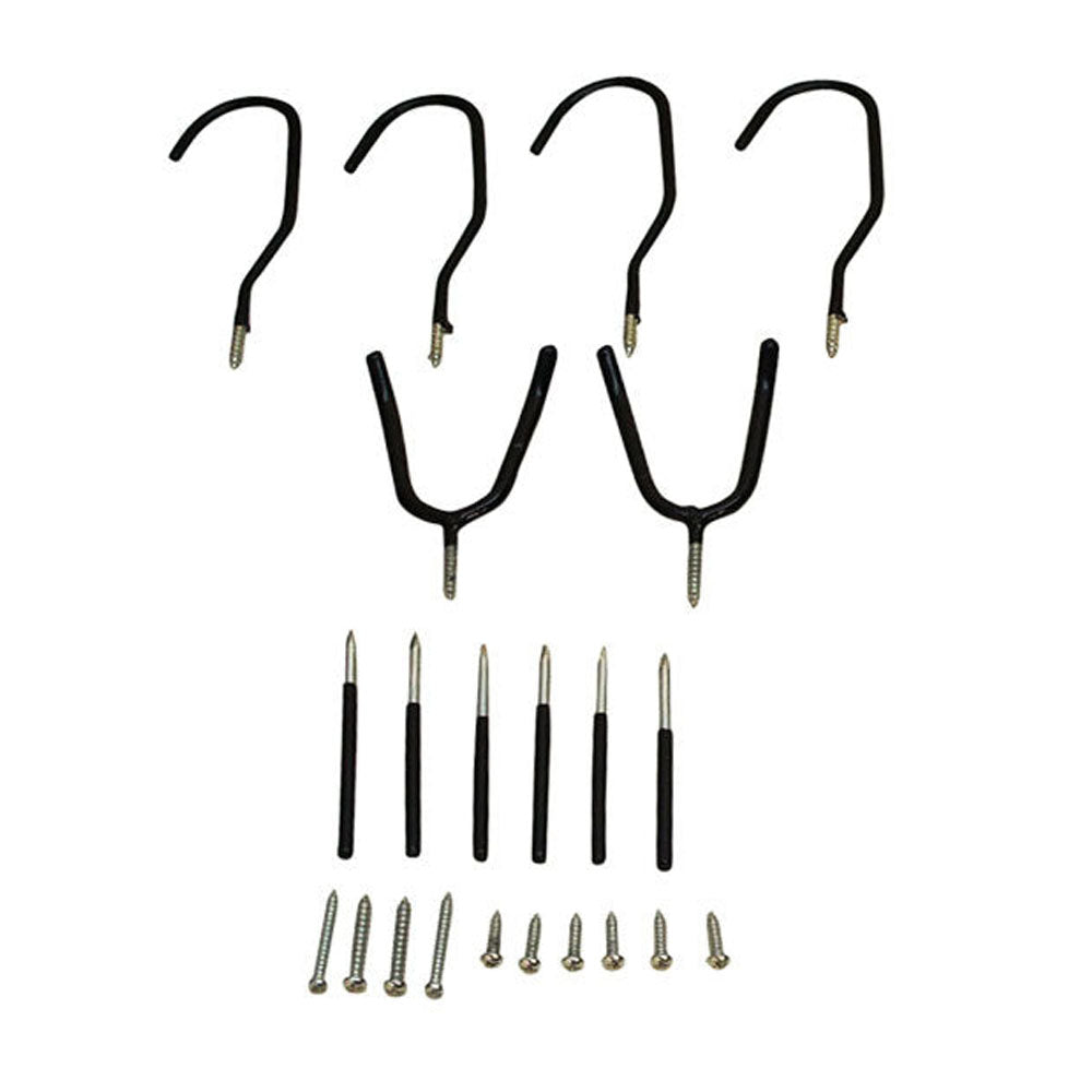 30 PCS Home Garage Storage Wall Mount Hook Set Vinyl-Coated Steel