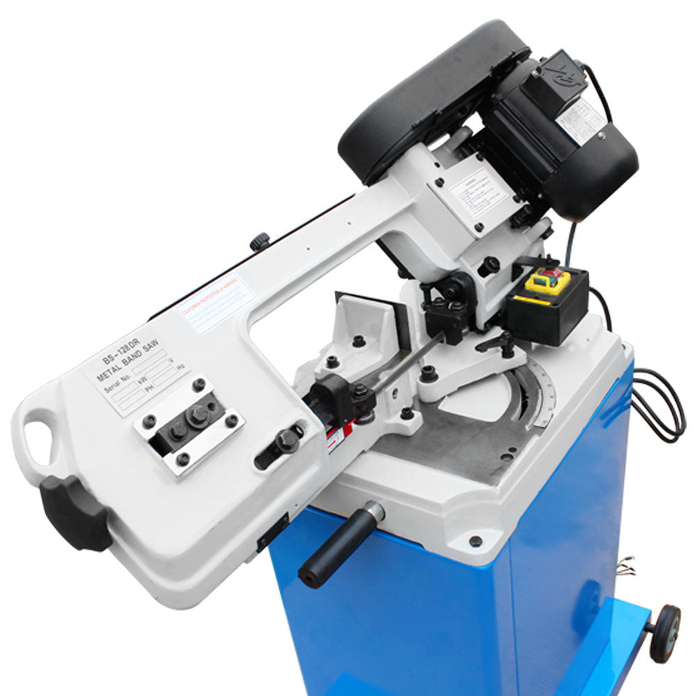 Vertical horizontal band saw machine with adjustable table and power motor