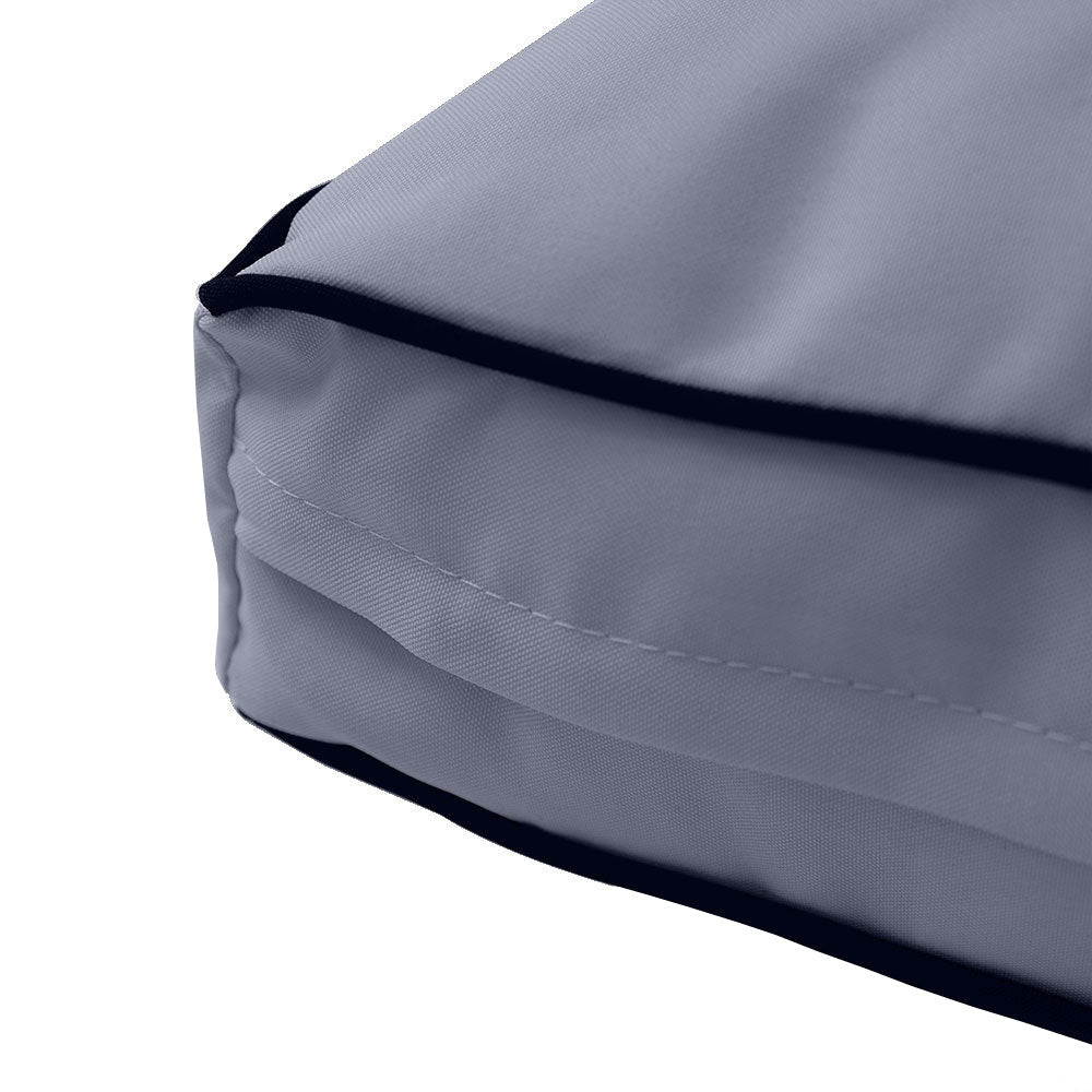 |COVER ONLY| Large Size 26x30x6 Contrast Trim Outdoor Deep Seat Backrest Cushion with Bolster, Water Repellent, Patio Cushion Slipcovers Replacement AD001