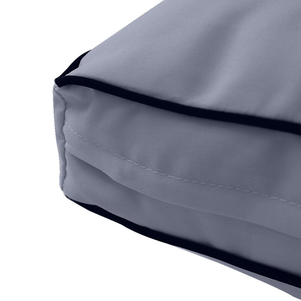 |COVER ONLY| Contrast Trim Outdoor Deep Seat Cushion 26x30x6, Water Repellent, Patio Furniture Patio Cushion Slipcovers Replacement Seat Cushion Covers AD001