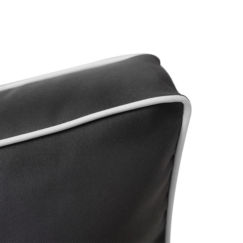 Contrast Trim Large Size 26"x30"x6" Outdoor Deep Seat Cushion, Water Repellent, Patio Deep Seat Backrest Cushion Insert & Cover Set AD003