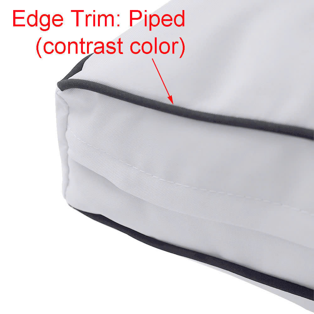 |COVER ONLY| Contrast Trim Outdoor Deep Seat Cushion 24x26x6, Water Repellent, Patio Furniture Patio Cushion Slipcovers Replacement Seat Cushion Covers AD002