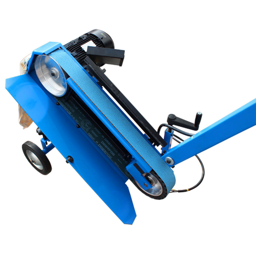 Industrial 3" Belt Sander Grinder, 3kW Motor, 3-Phase 220V, 3360 RPM Metal Grinding & Polishing Machine with Wheels