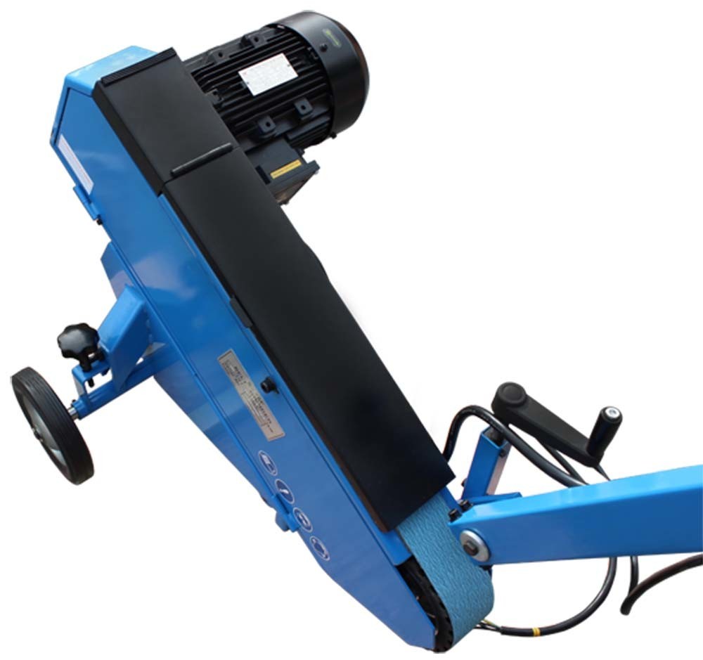 Industrial 3" Belt Sander Grinder, 3kW Motor, 3-Phase 220V, 3360 RPM Metal Grinding & Polishing Machine with Wheels