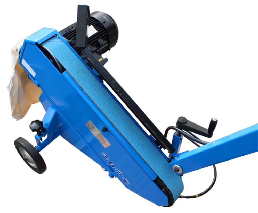 Industrial 3" Belt Sander Grinder, 3kW Motor, 3-Phase 220V, 3360 RPM Metal Grinding & Polishing Machine with Wheels