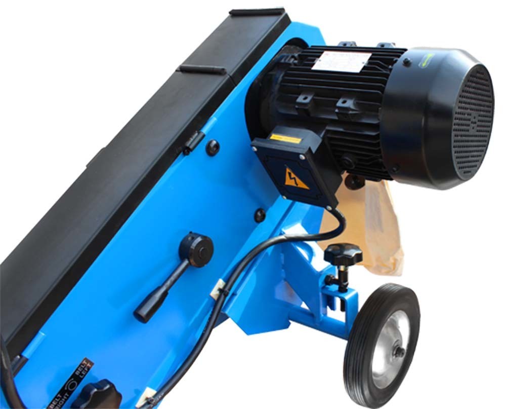 Industrial 3" Belt Sander Grinder, 3kW Motor, 3-Phase 220V, 3360 RPM Metal Grinding & Polishing Machine with Wheels