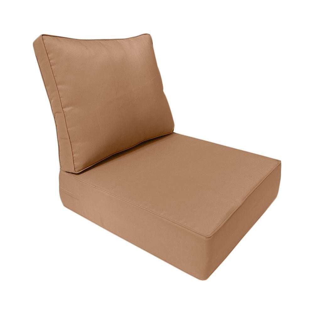 |COVER ONLY| Piped Trim Outdoor Deep Seat Cushion 24x26x6, Water Repellent, Patio Furniture Patio Cushion Slipcovers Replacement Seat Cushion Covers AD104