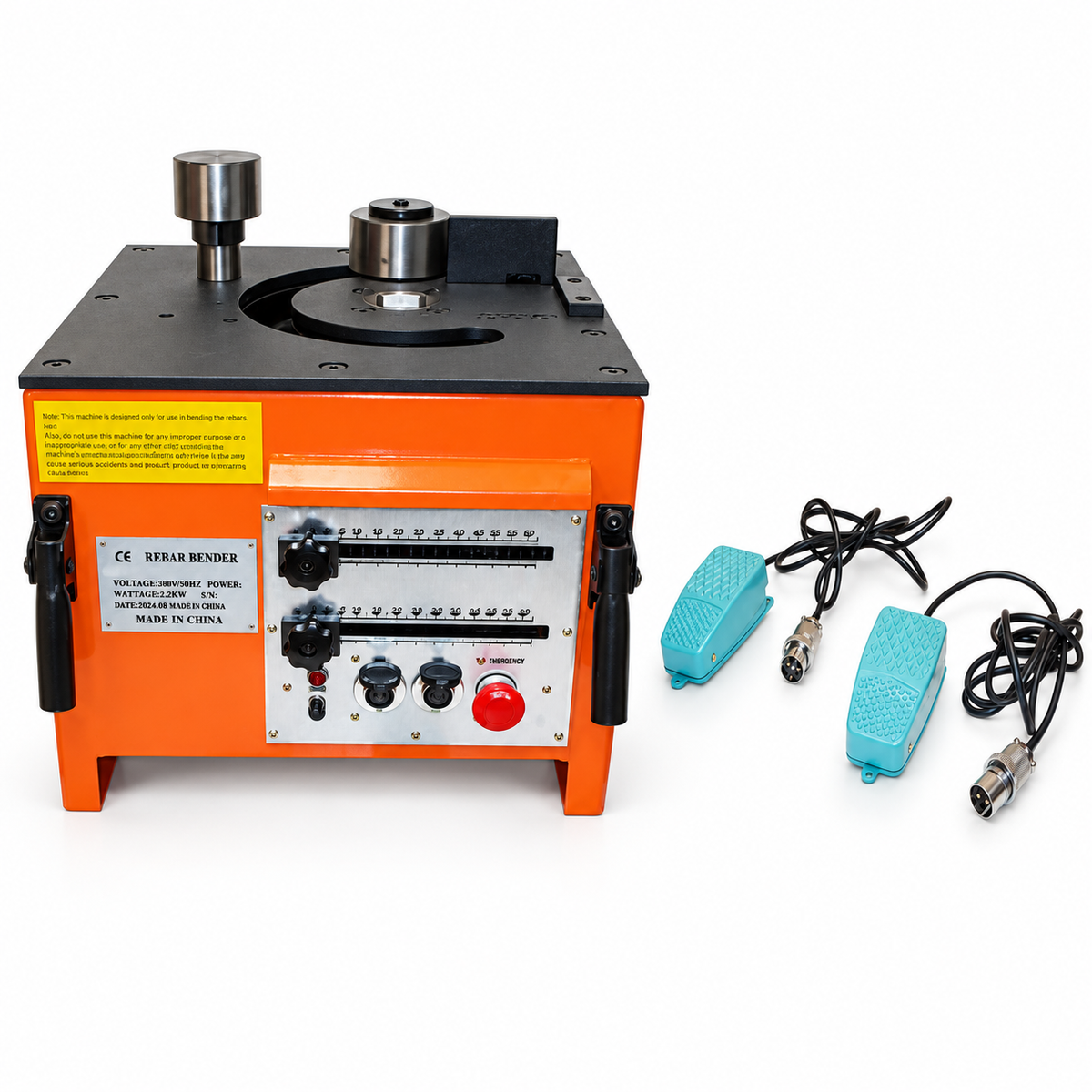 Portable Electric Rebar Bender 1" 25mm 1600W 110V Metal Rebar Bending Machine For Construction, Pipe, Tube, And Fabrication Work