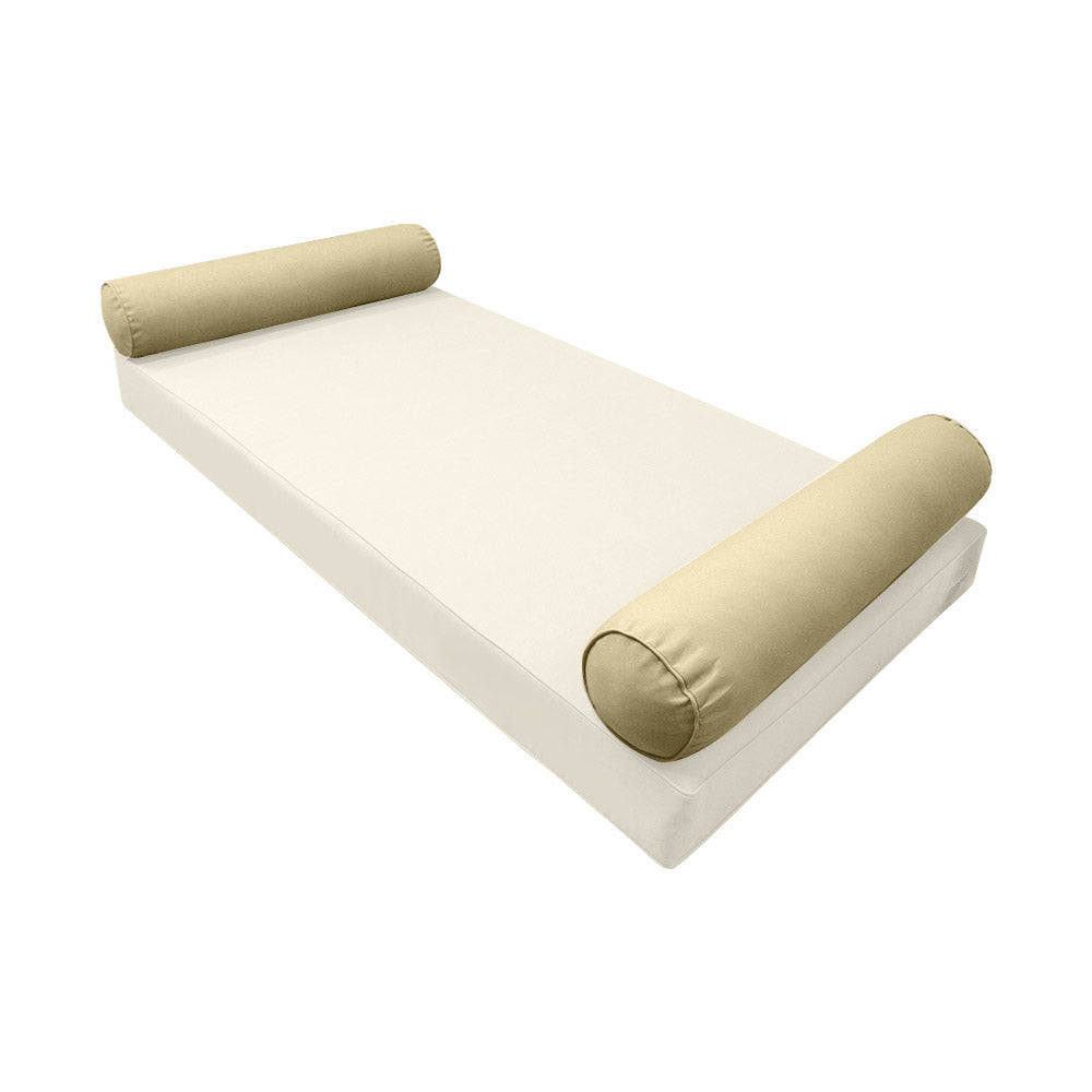 STYLE 5 Bolster Pillow for Outdoor Indoor Daybed Porch Swing Bed Queen Size Piped Trim AD103 | COVERS ONLY |