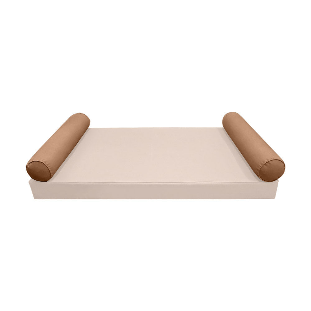 STYLE 5 Bolster Pillow for Outdoor Indoor Daybed Porch Swing Bed Queen Size Piped Trim AD104 | COVERS ONLY |