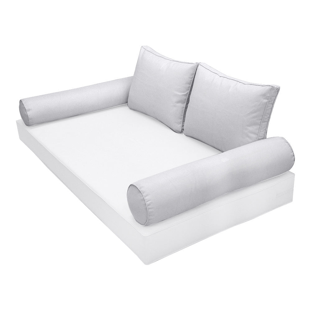 STYLE 1 pillow and bolster cushion set for daybeds, porch swings, or beds – indoor and outdoor use with durable knife-edge design. — cover only