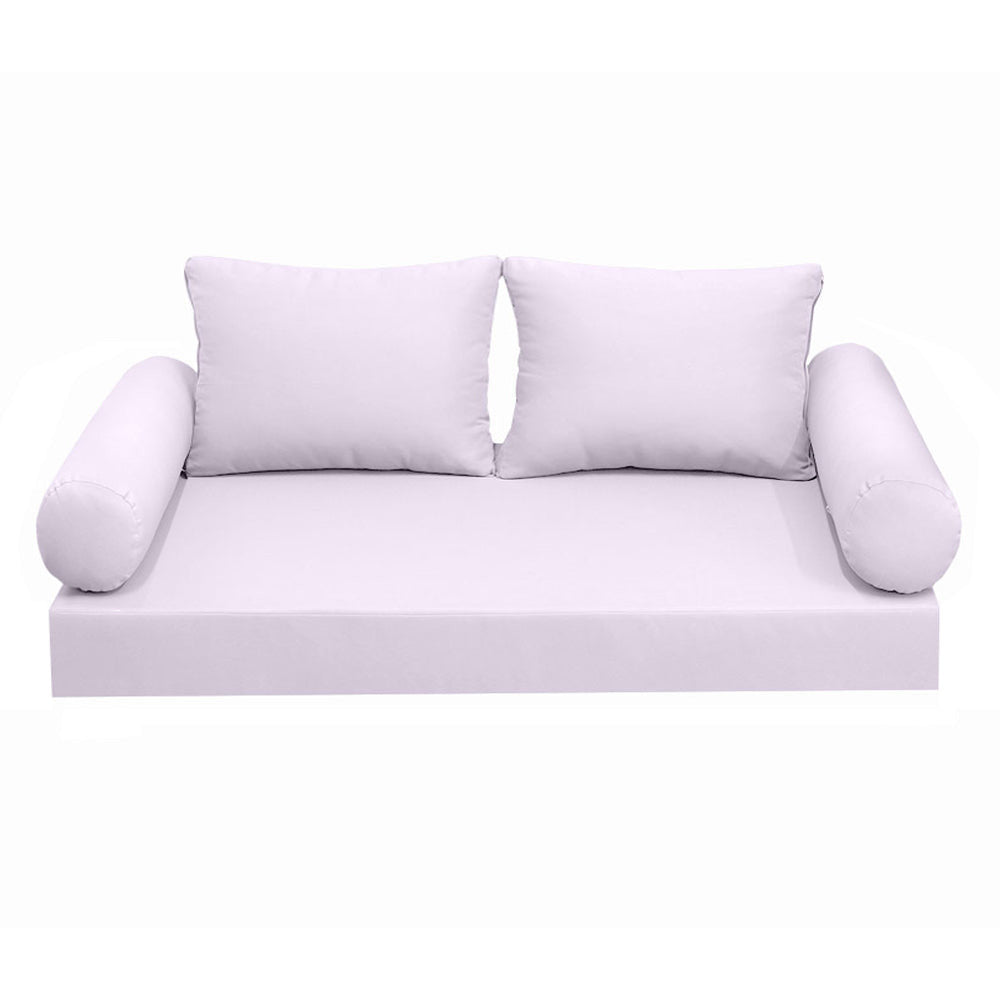 Modern outdoor daybed cushion set with two bolsters and two pillows, ideal for patio, porch, or indoor lounge spaces. — cover only
