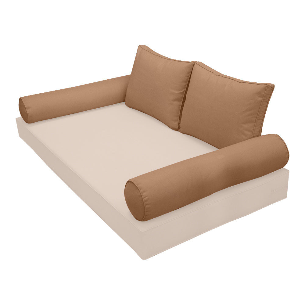 STYLE 1 pillow and bolster cushion set for daybeds, porch swings, or beds – indoor and outdoor use with durable knife-edge design. — cover only