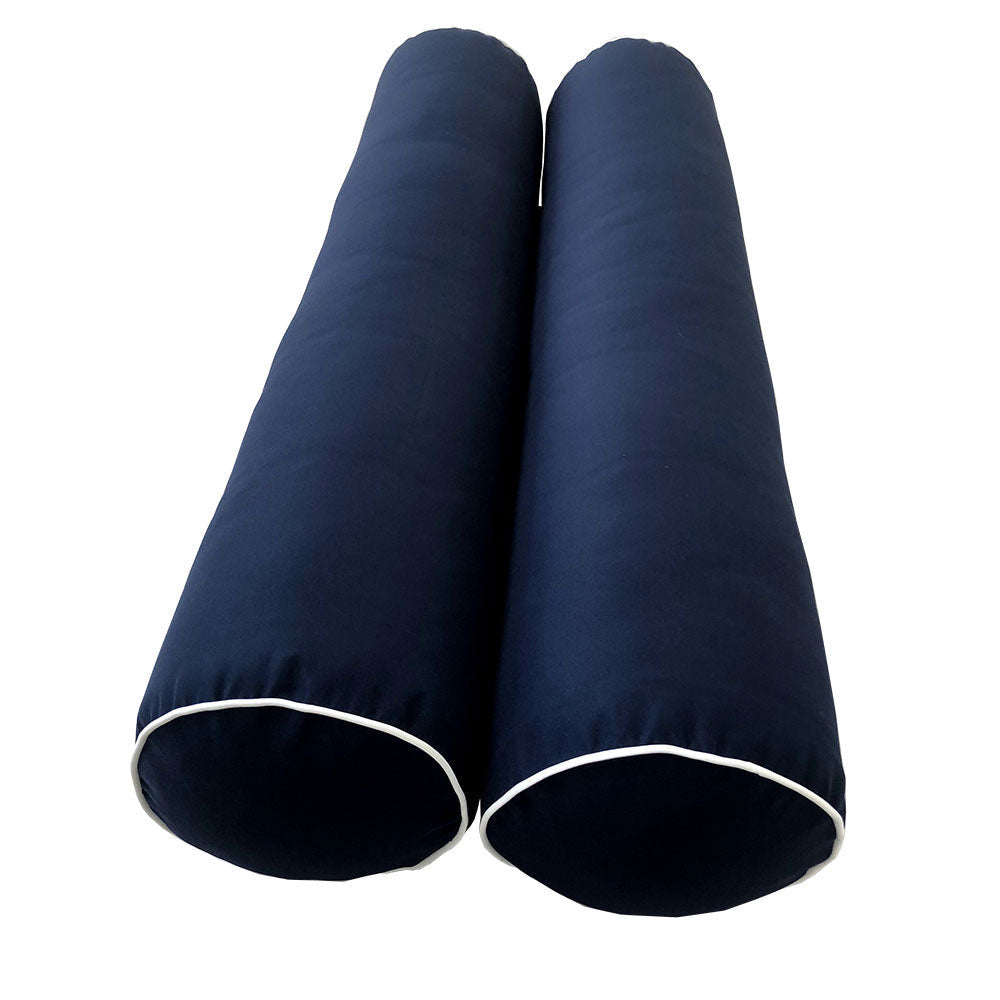 STYLE 1 - Mattress & Pillow Bolster Cushion for Outdoor Indoor Daybed Porch Swing Bed Contrast Trim Queen Size AD101 | COVERS ONLY |