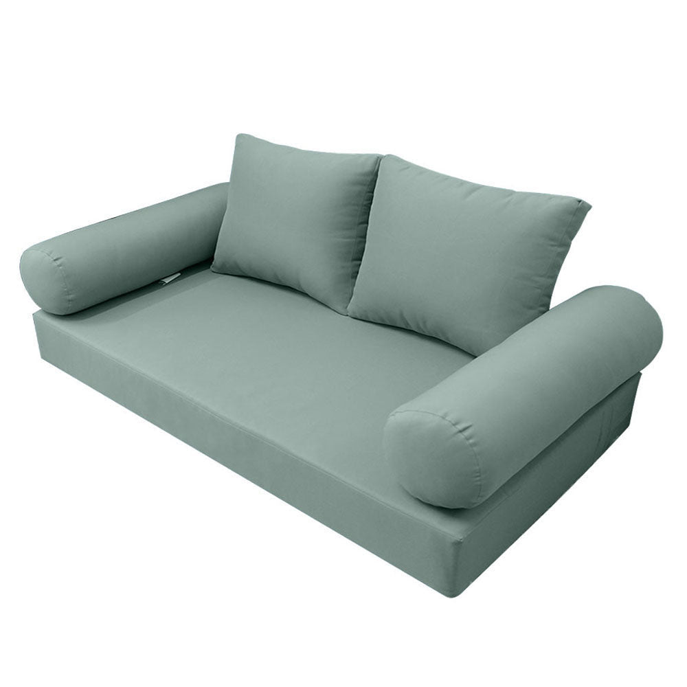 STYLE 1 - Mattress & Pillow Bolster Cushion for Outdoor Indoor Daybed Porch Swing Bed Knife Edge Queen Size AD002 | COVERS ONLY |