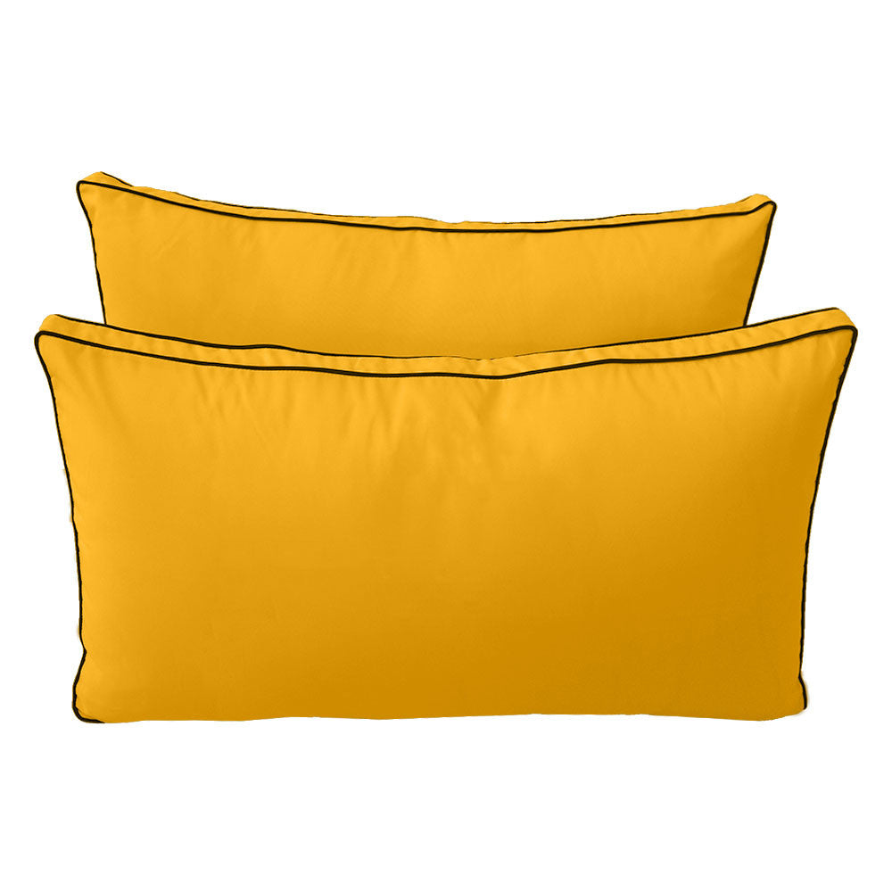 Pillow and bolster cushions displayed on an outdoor porch swing for a cozy, elegant setting.