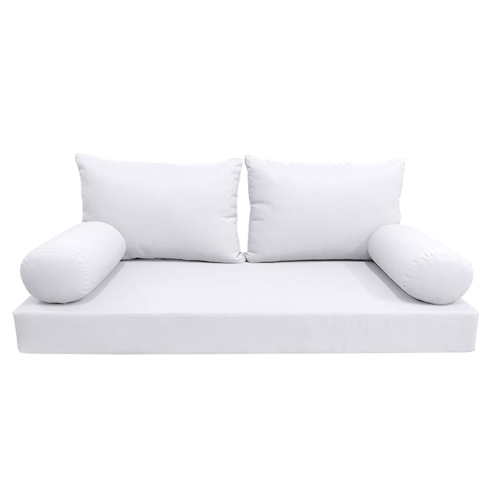 Modern outdoor daybed cushion set with two bolsters and two pillows, ideal for patio, porch, or indoor lounge spaces. — cover only