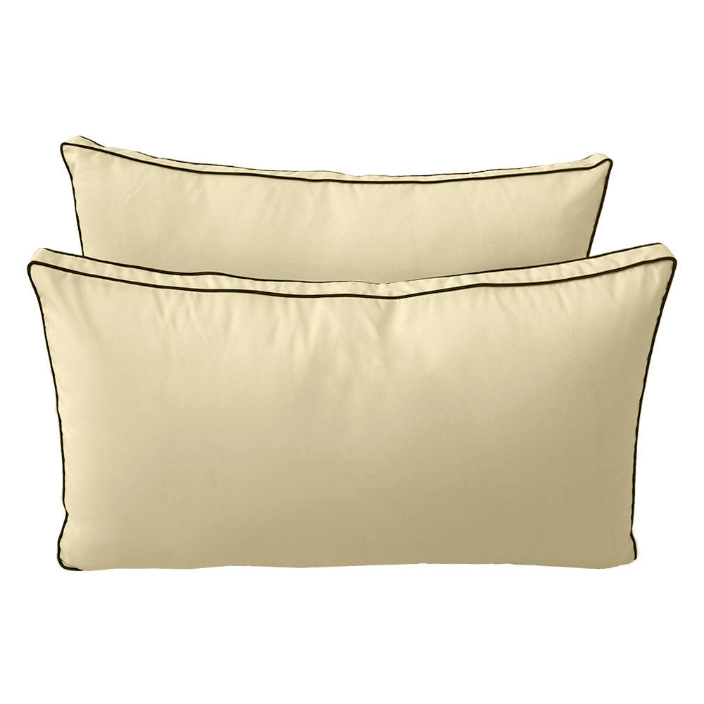 STYLE 2 Pillow & Bolster Cushion for Outdoor Indoor Daybed Porch Swing Bed Queen Size Contrast Trim AD103 | COVERS ONLY |