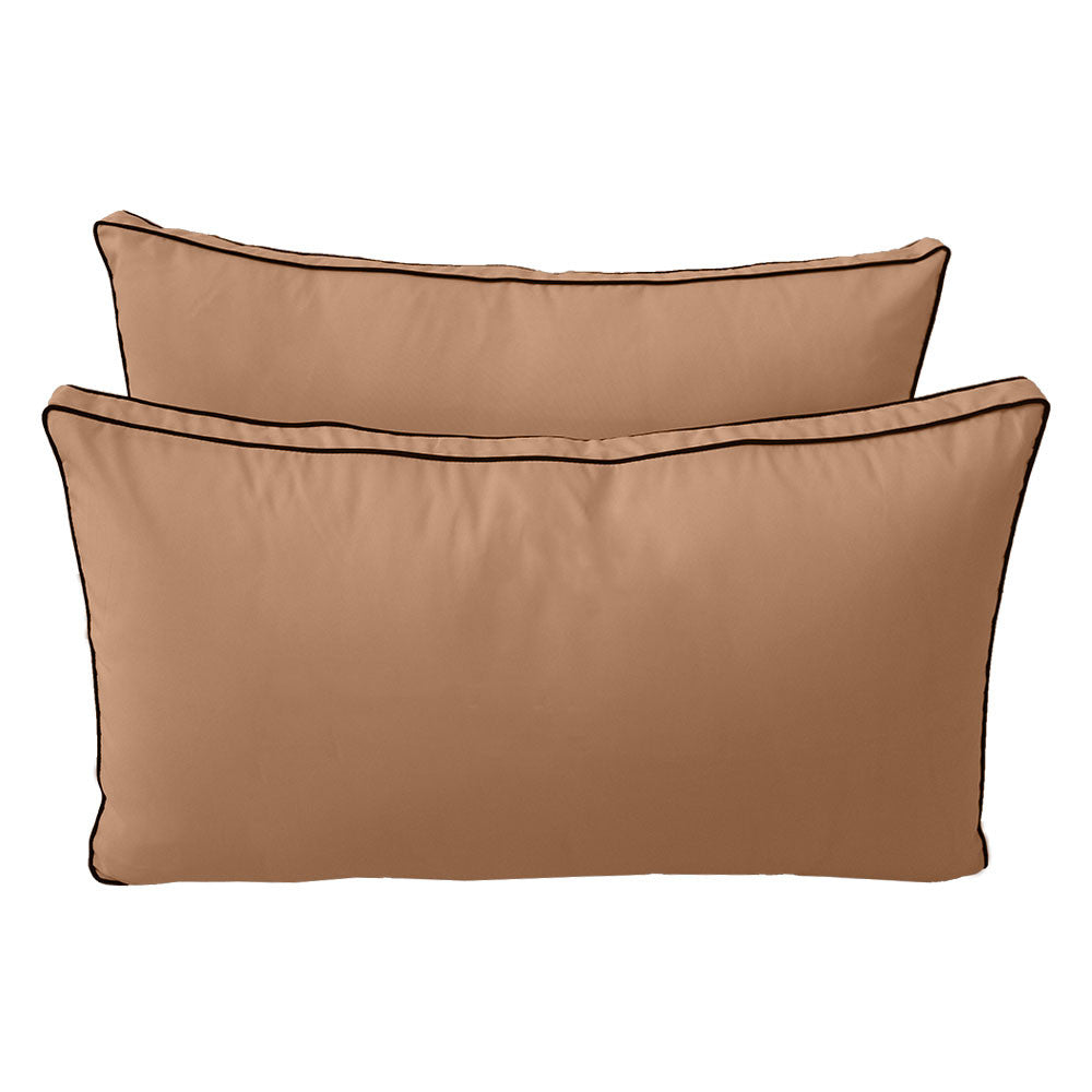 STYLE 2 Pillow & Bolster Cushion for Outdoor Indoor Daybed Porch Swing Bed Queen Size Contrast Trim AD104 | COVERS ONLY |