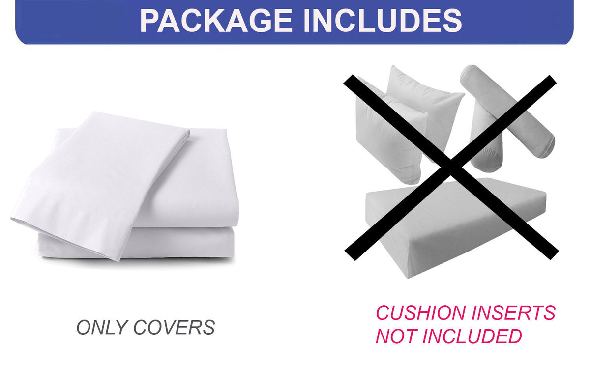 STYLE 2 - Mattress & Pillow Bolster Cushion for Outdoor Indoor Daybed Porch Swing Bed Knife Edge Queen Size AD108 | COVERS ONLY |