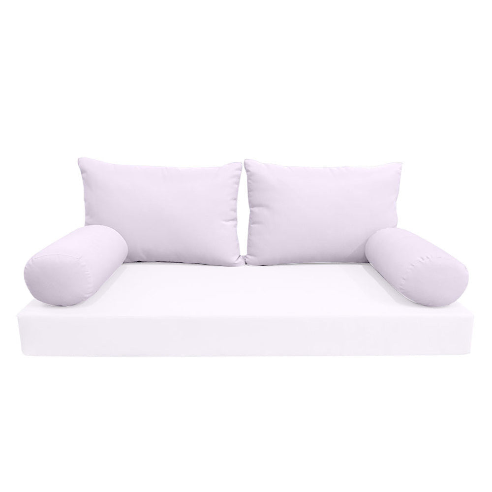 Modern outdoor daybed cushion set with two bolsters and two pillows, ideal for patio, porch, or indoor lounge spaces. — cover only